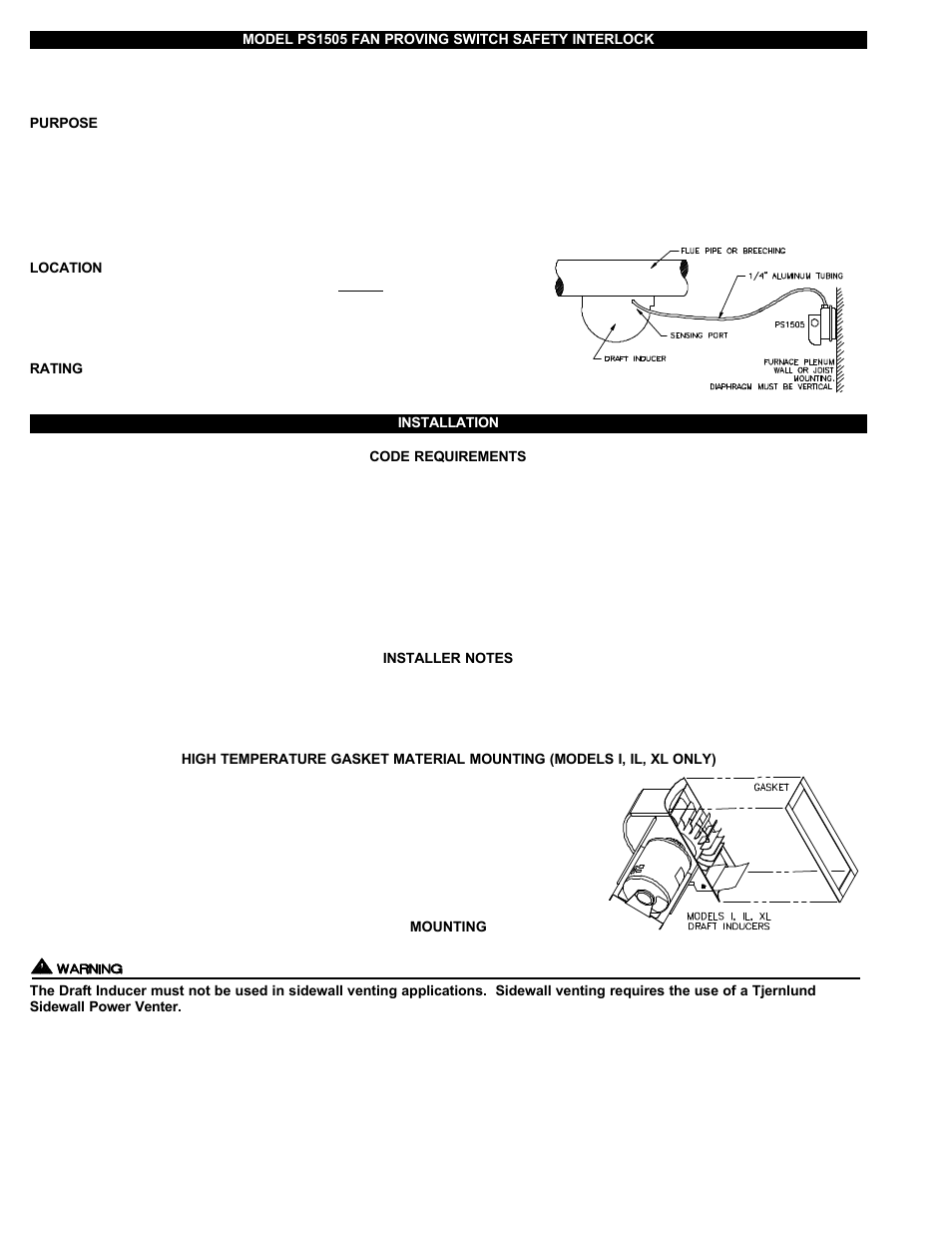 Tjernlund DJ-3, D-3, HD, I, IL, XL Draft Inducer 8504003 Rev A 07/00 User Manual | Page 4 / 12