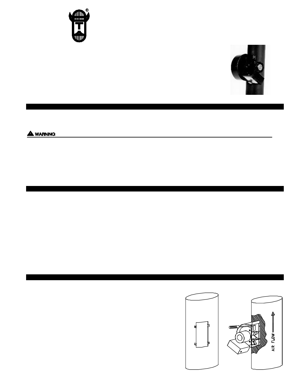 Tjernlund AD-1 for Wood or Coal Stoves 8504012 Rev A 10/99 User Manual | 2 pages