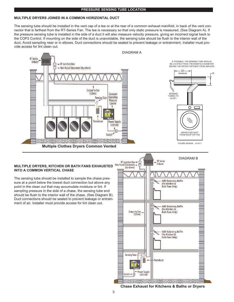 Diagram a diagram b | Tjernlund COP2 Constant Operating Pressure Exhaust Control 8504208 User Manual | Page 4 / 11