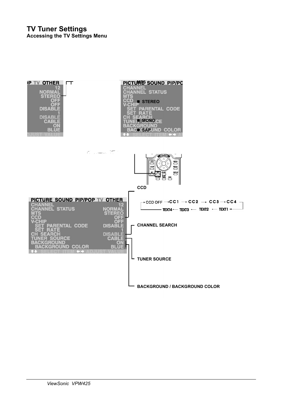 Tv tuner settings | Blue Microphones VPW425 User Manual | Page 22 / 43