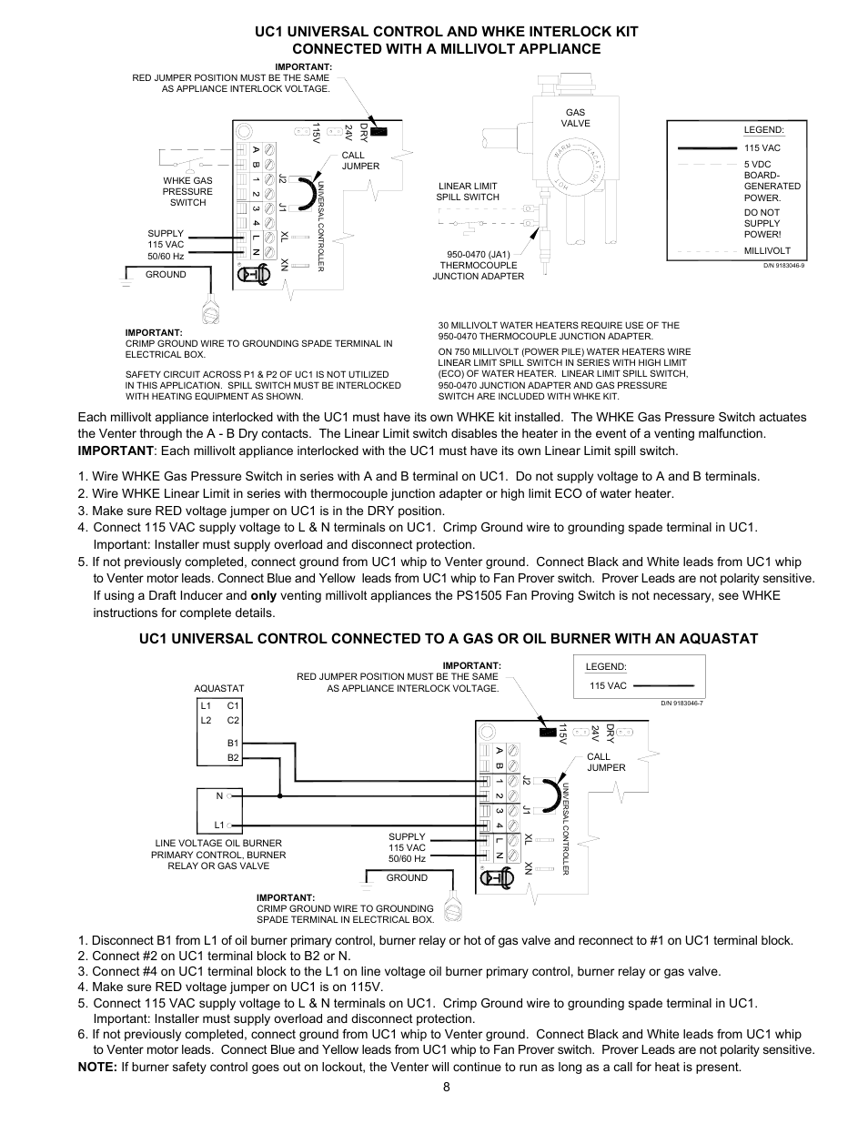 Tjernlund UC1 Universal Control (Version X.04) 8504107 Rev C 02/04 User Manual | Page 9 / 15