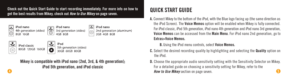 Quick start guide | Blue Microphones Mikey User Manual | Page 3 / 8