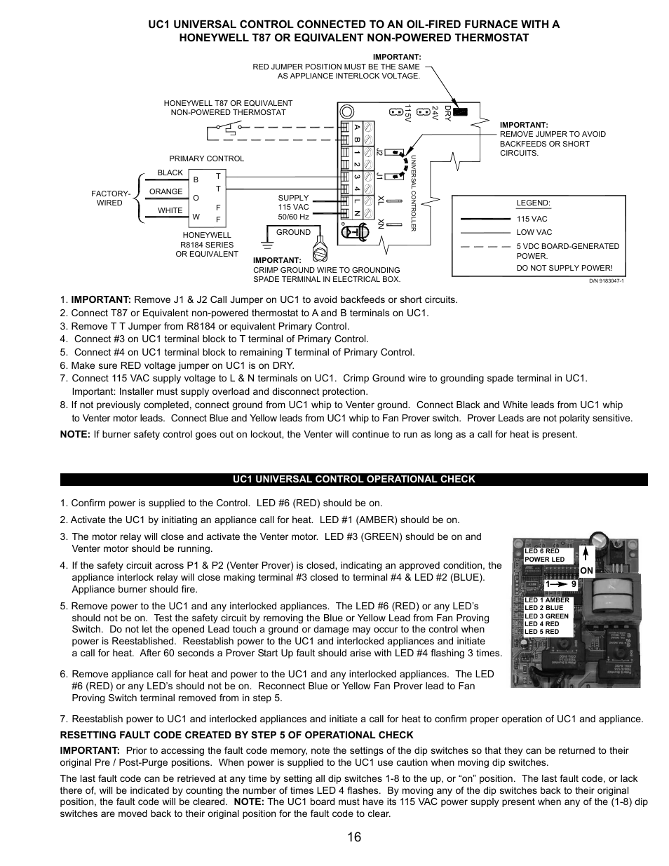 Tjernlund HSJ, 1, 2 Series with UC1 Universal Control (Version X.06) 8504106 Rev C 07/05 User Manual | Page 19 / 22