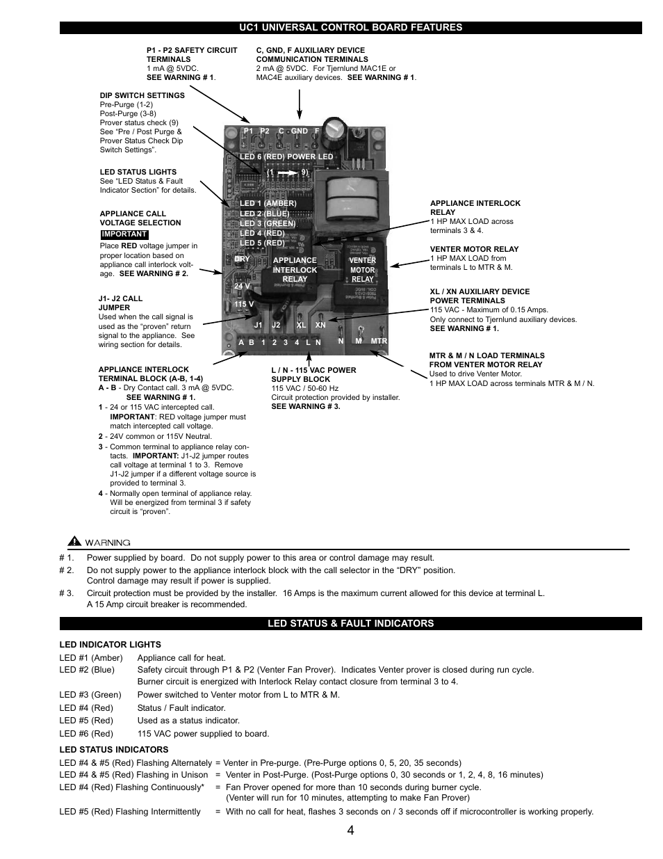 Tjernlund HSJ, 1, 2 Series with UC1 Universal Control (Version X.06) 8504106 Rev C 07/05 User Manual | Page 7 / 22