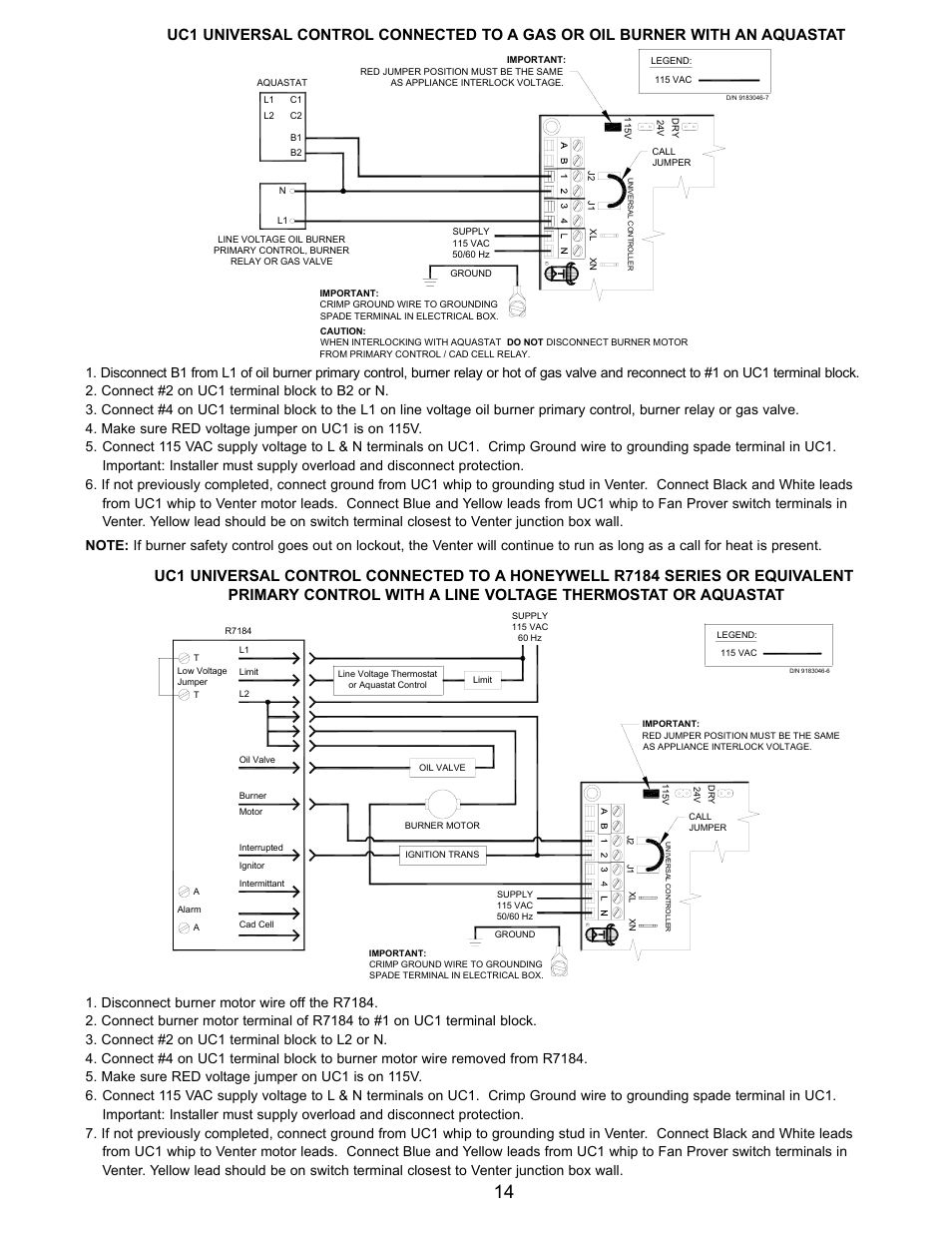 Tjernlund HSJ, 1, 2 Series with UC1 Universal Control (Version X.04) 8504106 Rev B 05/03 User Manual | Page 15 / 20