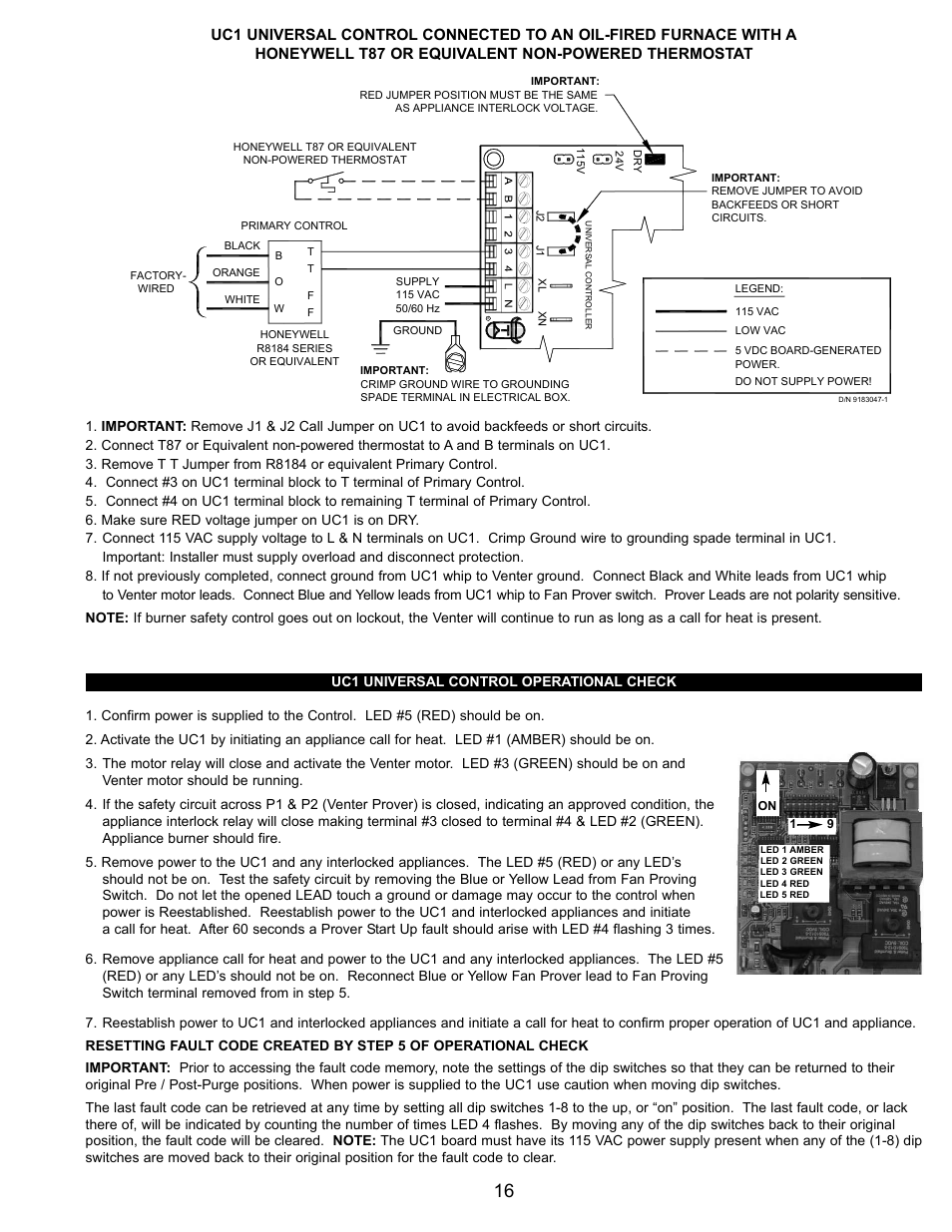 Tjernlund HSJ, 1, 2 Series with UC1 Universal Control (Version X.04) 8504106 Rev B 05/03 User Manual | Page 17 / 20