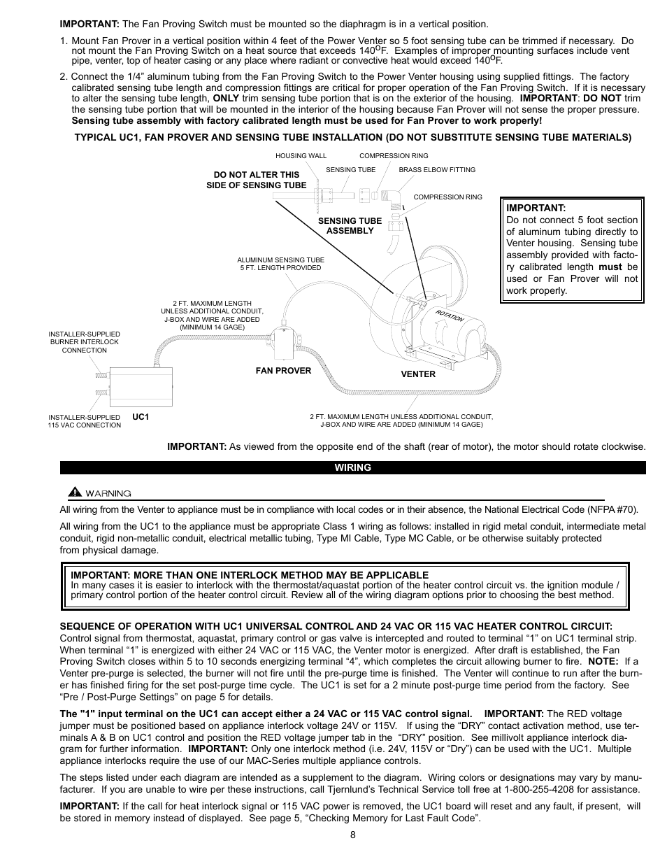 Tjernlund HS3,4,5 Series with UC1 Universal Control (Version X.06) 8504111 Rev C 07/05 User Manual | Page 11 / 18