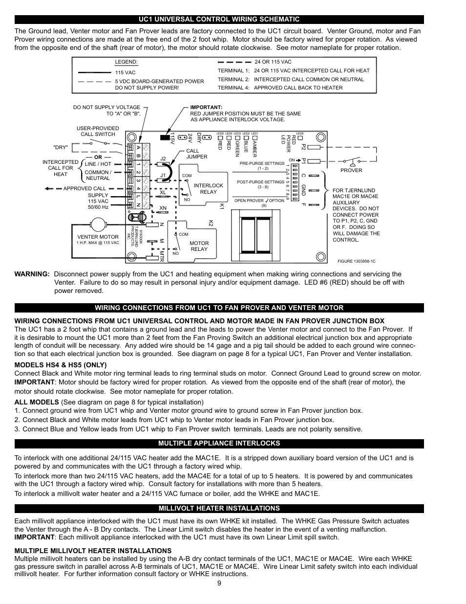 Tjernlund HS3,4,5 Series with UC1 Universal Control (Version X.06) 8504111 Rev C 07/05 User Manual | Page 12 / 18