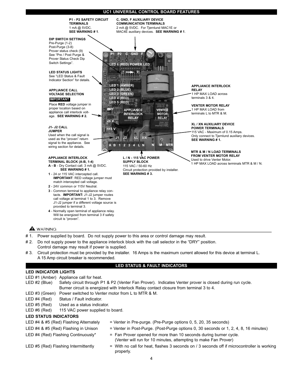 Tjernlund HS3,4,5 Series with UC1 Universal Control (Version X.06) 8504111 Rev C 07/05 User Manual | Page 7 / 18