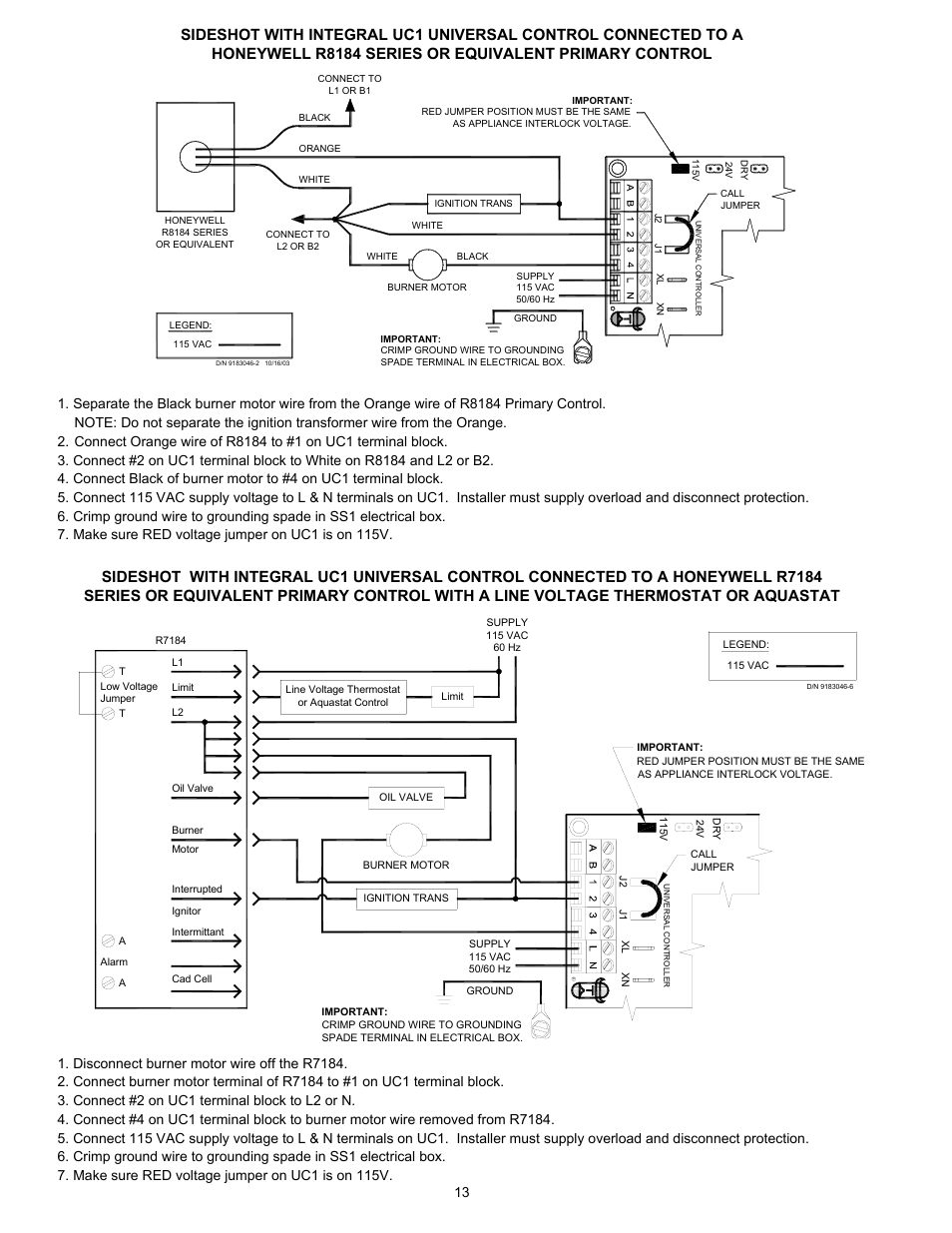 Tjernlund SS1 SideShot with UC1 Universal Control (Version X.06) 8504102 Rev D 07/05  User Manual | Page 16 / 26