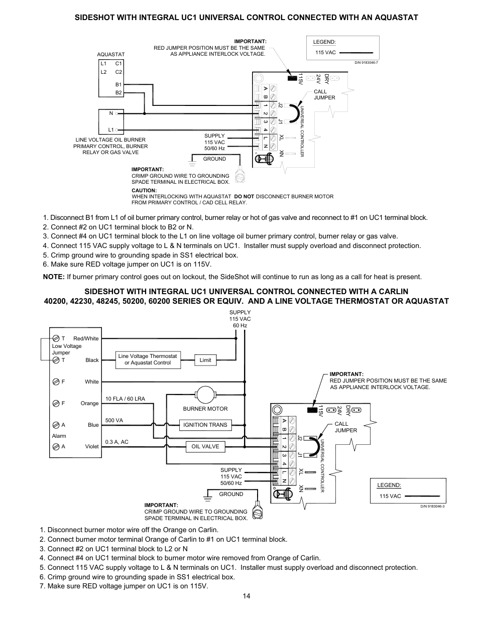 Tjernlund SS1 SideShot with UC1 Universal Control (Version X.06) 8504102 Rev D 07/05  User Manual | Page 17 / 26