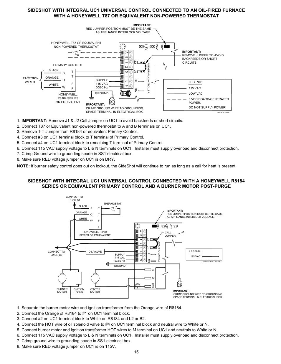 Tjernlund SS1 SideShot with UC1 Universal Control (Version X.06) 8504102 Rev D 07/05  User Manual | Page 18 / 26