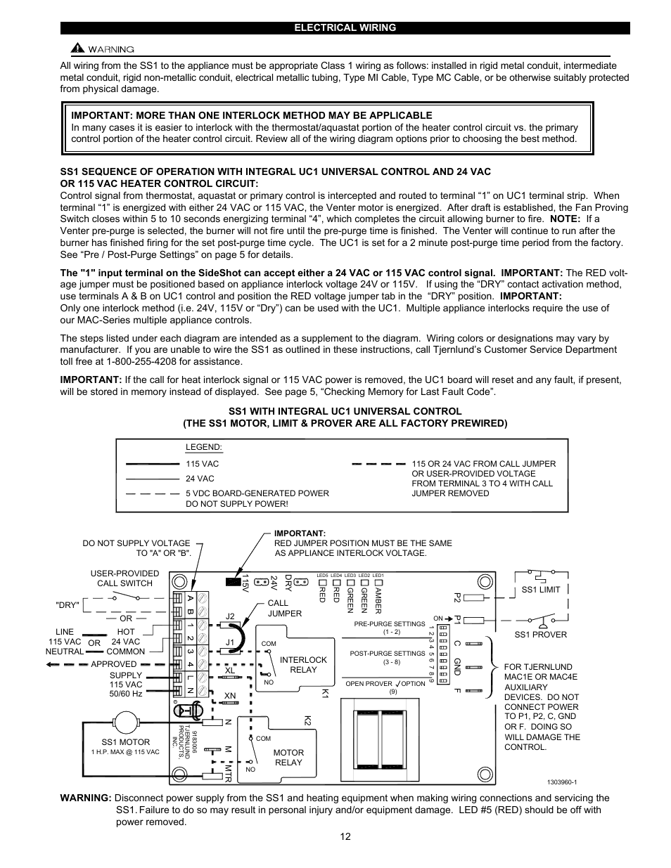 Tjernlund SS1 SideShot with UC1 Universal Control (Version X.04) 8504102 Rev C 02/04  User Manual | Page 13 / 24