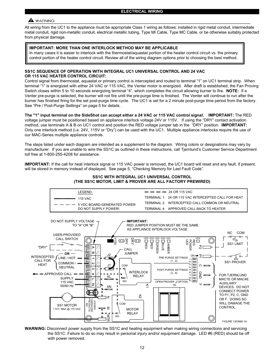 Tjernlund SS1C SideShot with UC1 Universal Control (Version X.06) 8504103 Rev D 07/05 User Manual | Page 15 / 26