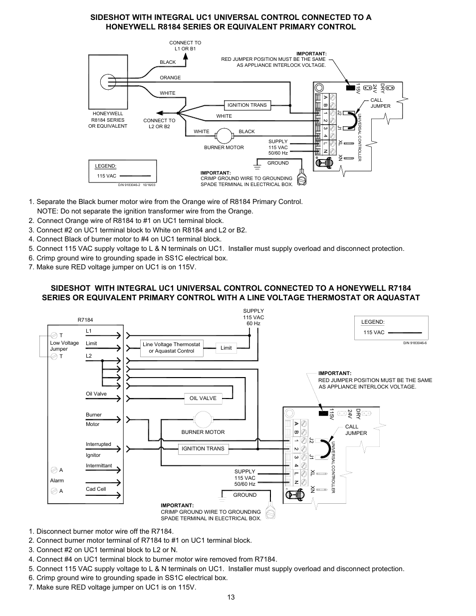 Tjernlund SS1C SideShot with UC1 Universal Control (Version X.06) 8504103 Rev D 07/05 User Manual | Page 16 / 26