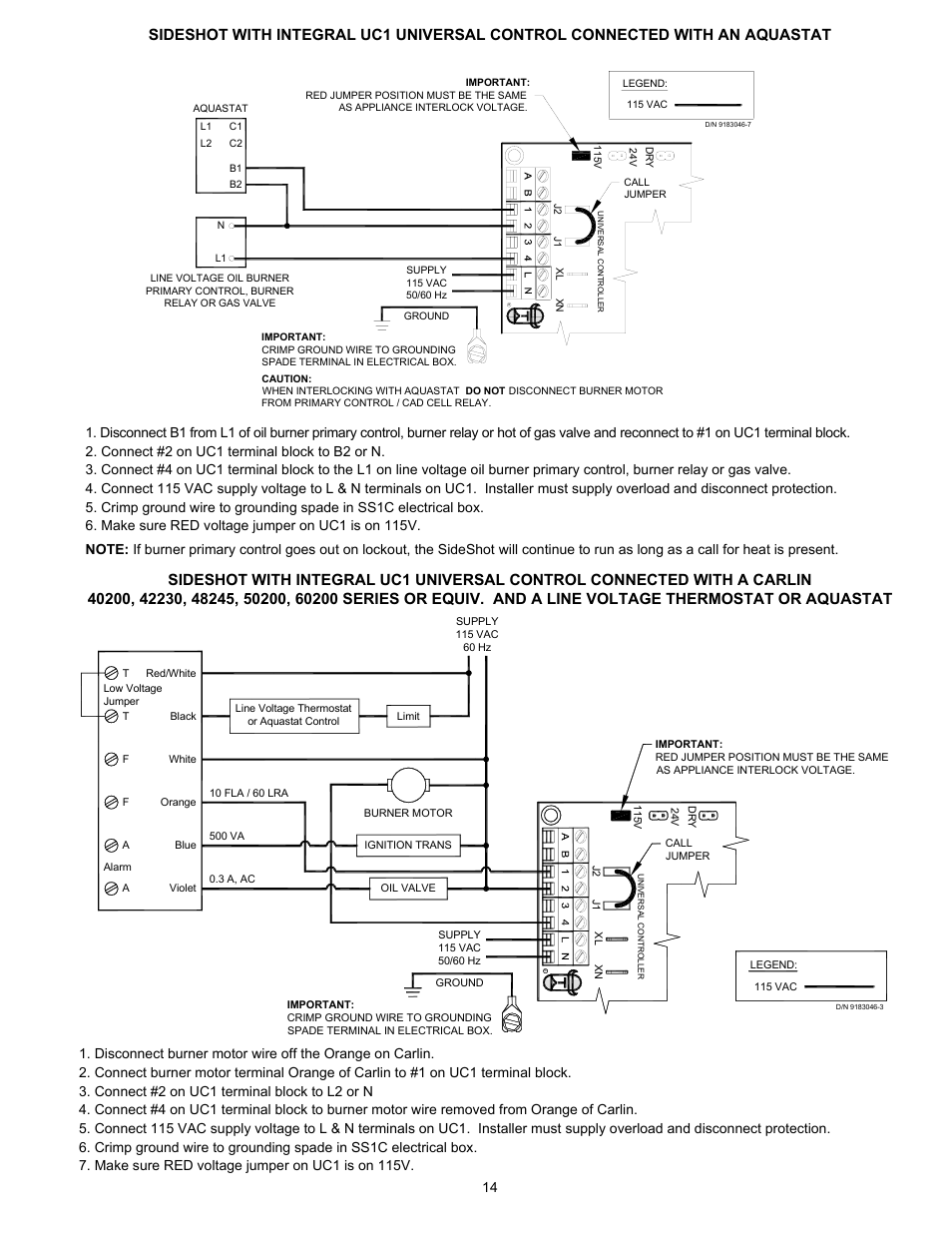 Tjernlund SS1C SideShot with UC1 Universal Control (Version X.06) 8504103 Rev D 07/05 User Manual | Page 17 / 26