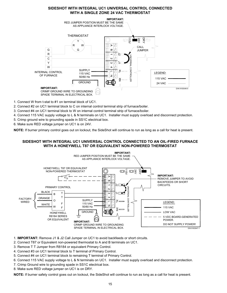 Tjernlund SS1C SideShot with UC1 Universal Control (Version X.06) 8504103 Rev D 07/05 User Manual | Page 18 / 26