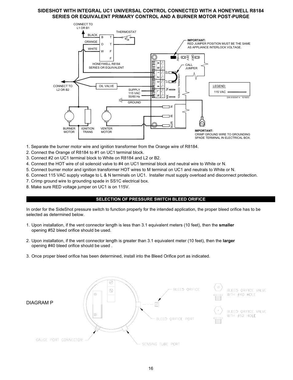 Tjernlund SS1C SideShot with UC1 Universal Control (Version X.06) 8504103 Rev D 07/05 User Manual | Page 19 / 26