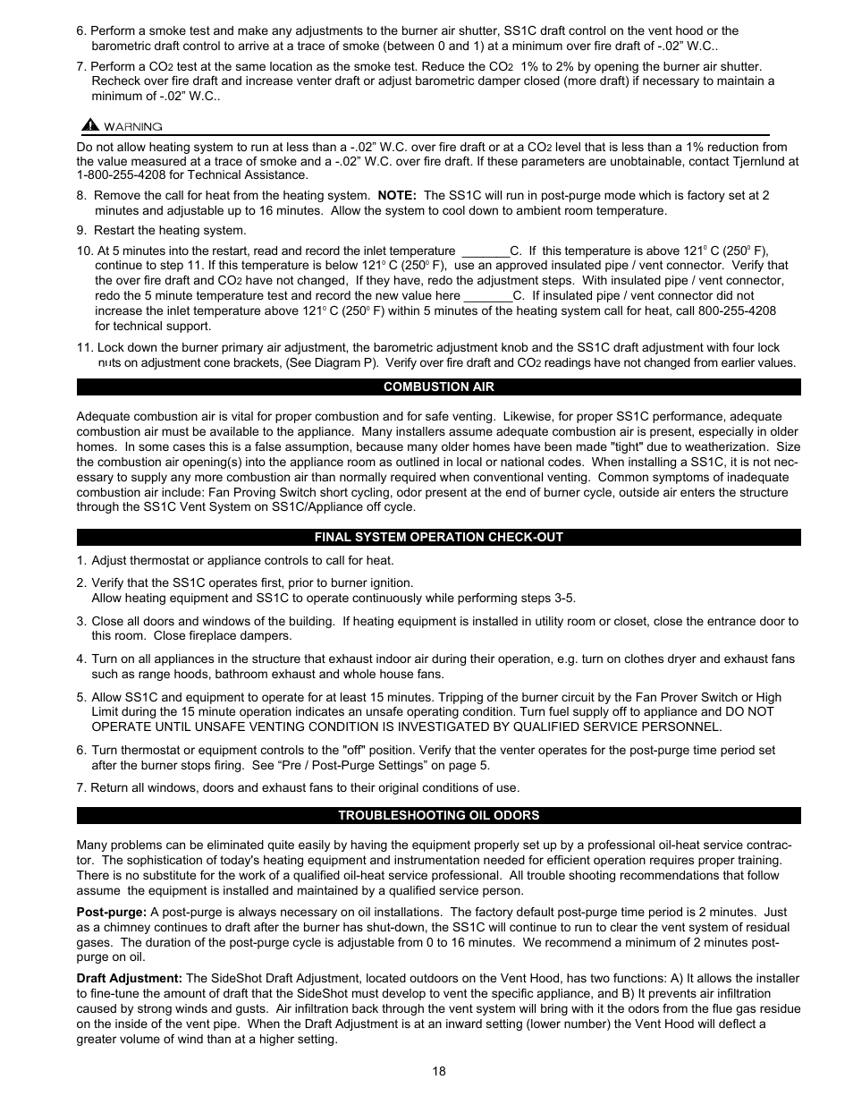 Tjernlund SS1C SideShot with UC1 Universal Control (Version X.06) 8504103 Rev D 07/05 User Manual | Page 21 / 26