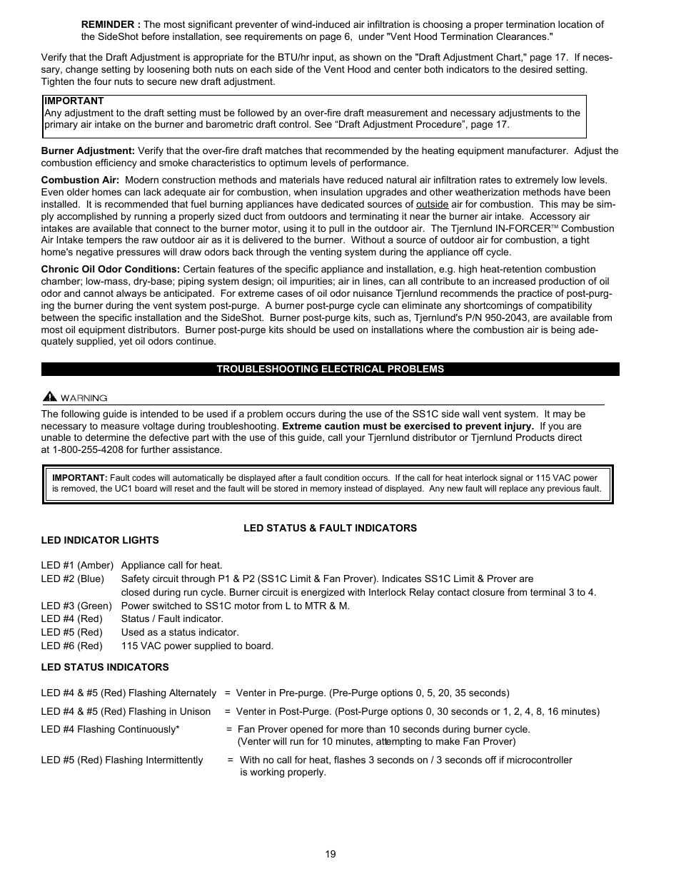 Tjernlund SS1C SideShot with UC1 Universal Control (Version X.06) 8504103 Rev D 07/05 User Manual | Page 22 / 26