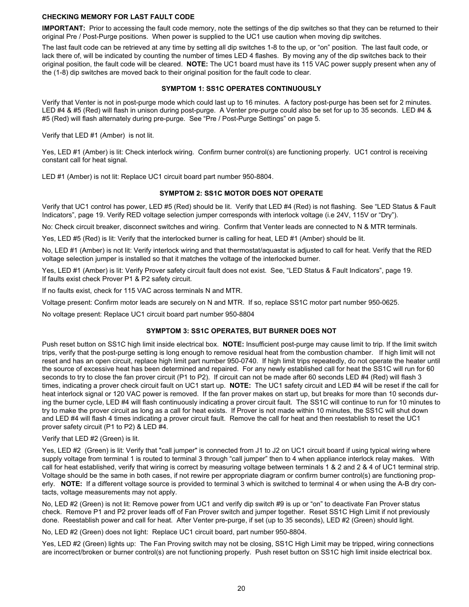 Tjernlund SS1C SideShot with UC1 Universal Control (Version X.04) 8504103 Rev C 02/04 User Manual | Page 21 / 24