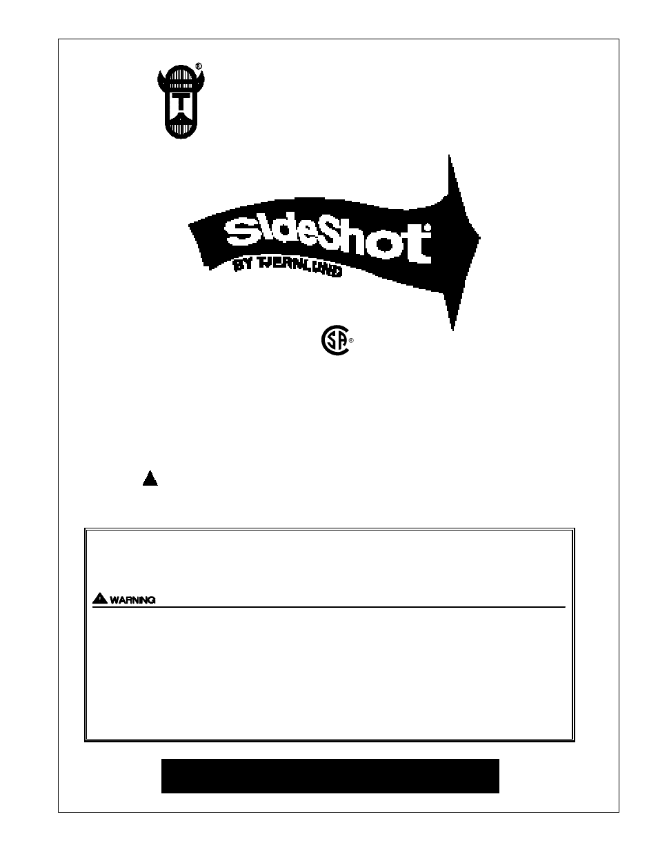 Tjernlund SS1C SideShot (Discontinued Version - Pre UC1 Universal Control) 8504040 Rev 4 05/95 User Manual | 20 pages