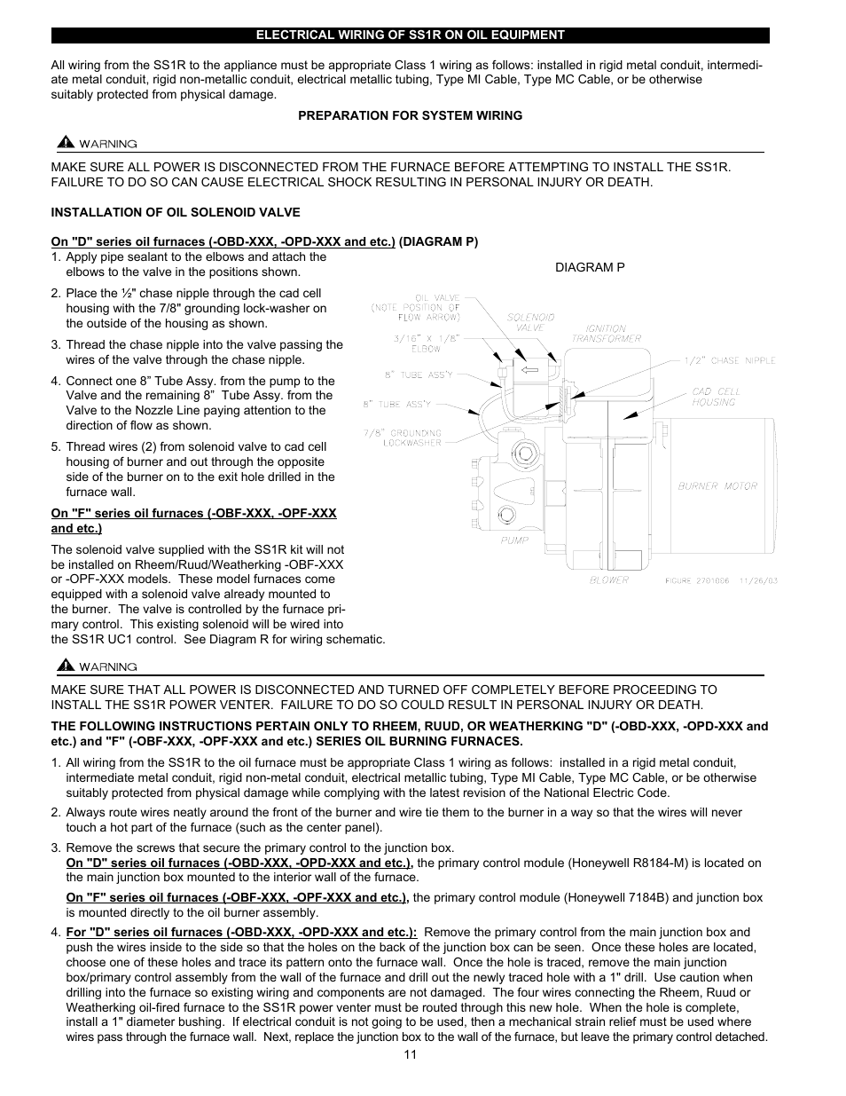 Tjernlund SS1R SideShot (Discontinued) with UC1 Universal Control (Version X.06) 8504117 Rev B 02/06 User Manual | Page 12 / 23