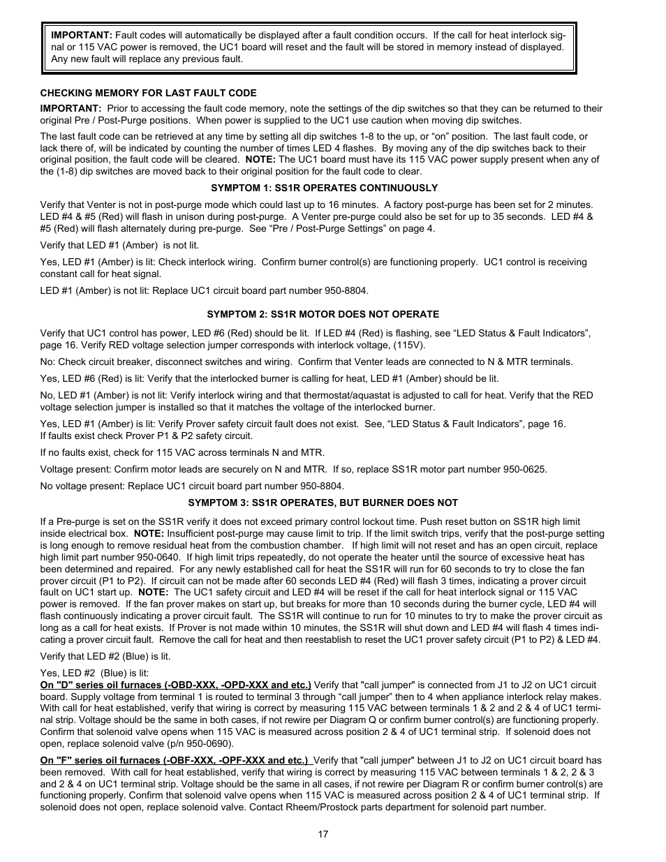Tjernlund SS1R SideShot (Discontinued) with UC1 Universal Control (Version X.06) 8504117 Rev B 02/06 User Manual | Page 18 / 23