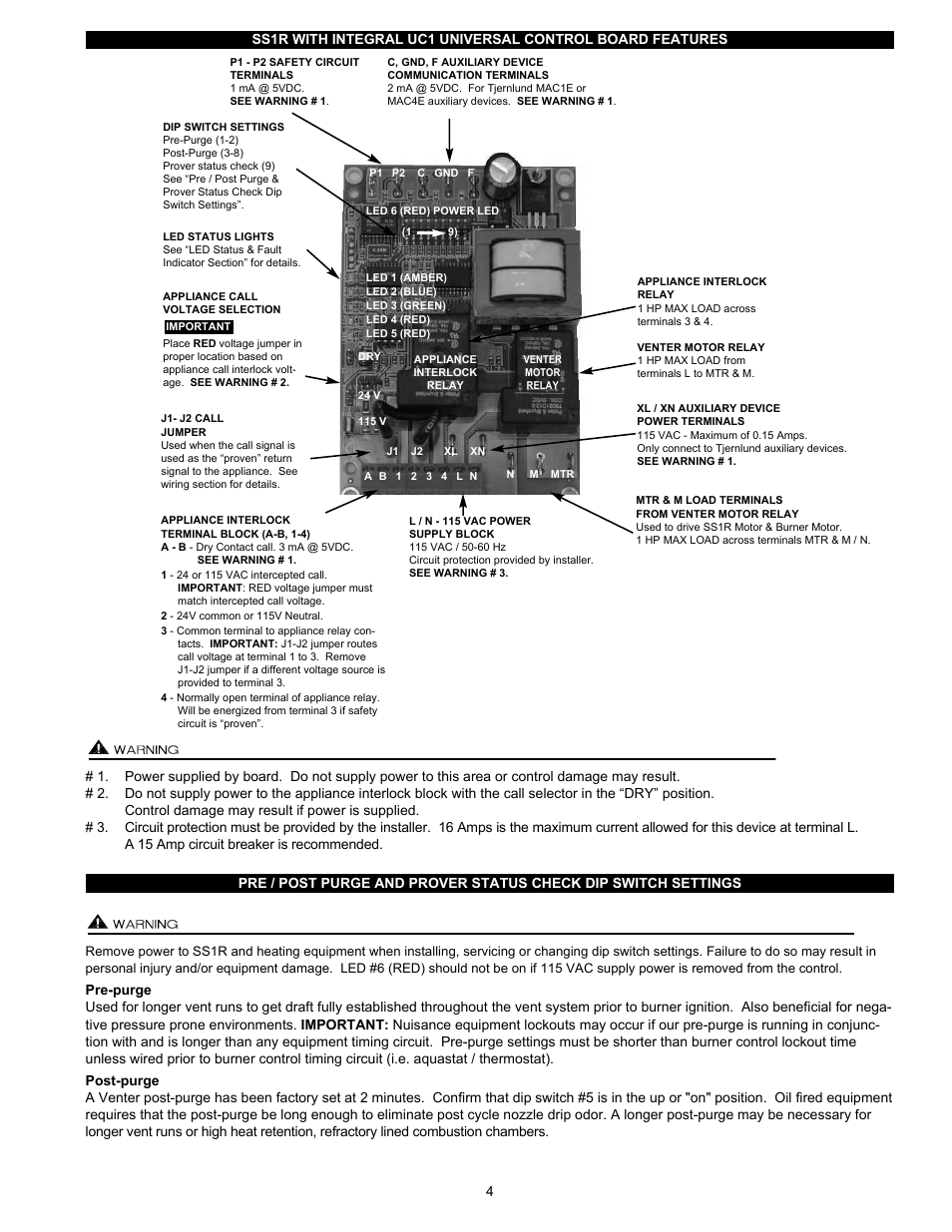 Tjernlund SS1R SideShot (Discontinued) with UC1 Universal Control (Version X.06) 8504117 Rev B 02/06 User Manual | Page 5 / 23