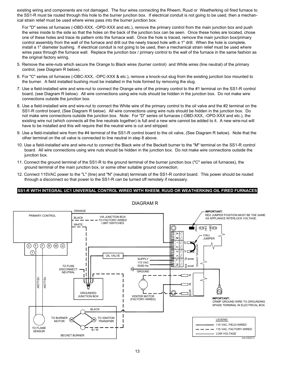 Diagram r | Tjernlund SS1R SideShot (Discontinued) with UC1 Universal Control (Version X.04) 8504117 Rev 02/04 User Manual | Page 14 / 20