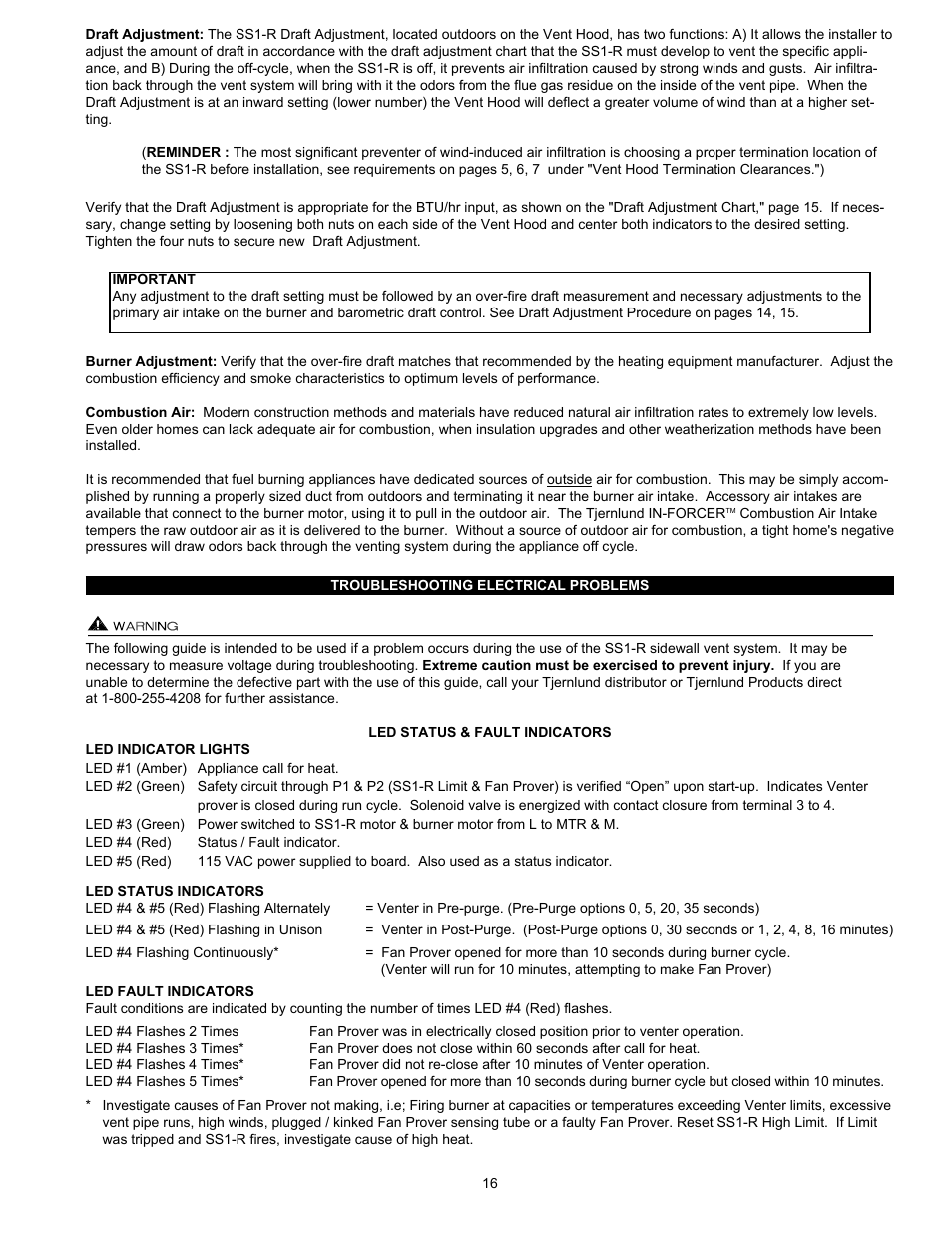 Tjernlund SS1R SideShot (Discontinued) with UC1 Universal Control (Version X.04) 8504117 Rev 02/04 User Manual | Page 17 / 20