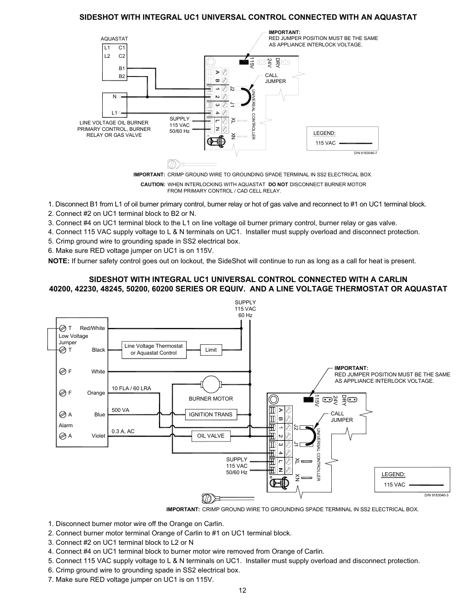 Tjernlund SS2 SideShot with UC1 Universal Control (Version X.06) 8504105 Rev C 07/05 User Manual | Page 15 / 22