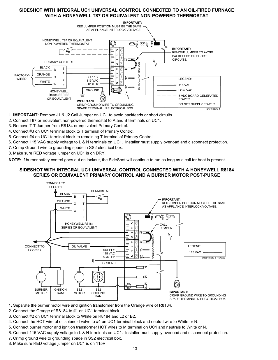 Tjernlund SS2 SideShot with UC1 Universal Control (Version X.06) 8504105 Rev C 07/05 User Manual | Page 16 / 22