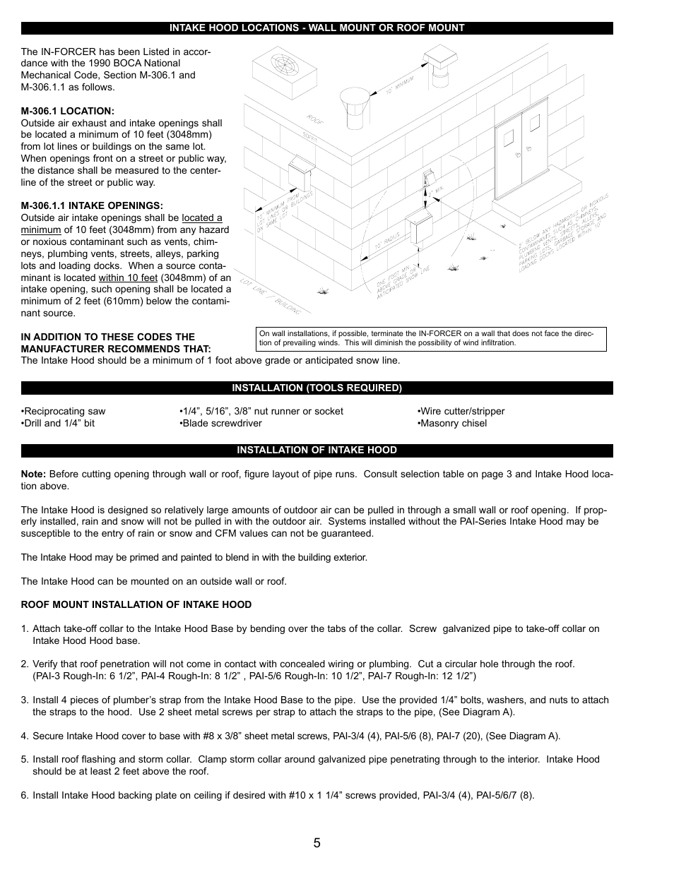 Tjernlund PAI-3,4,5,6,7 Commercial Combustion Air In-Forcer 8504036 Rev A 05/01 User Manual | Page 6 / 16