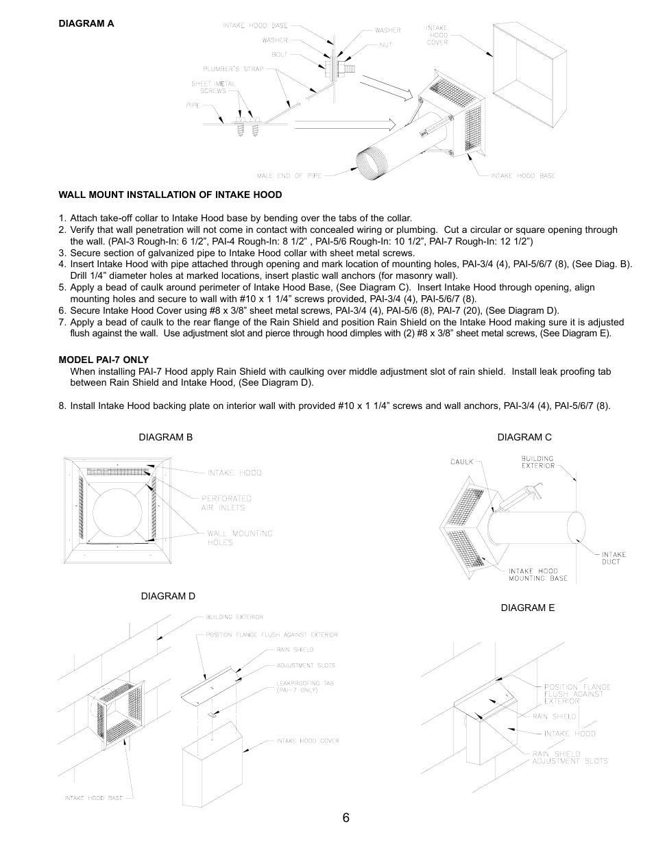 Tjernlund PAI-3,4,5,6,7 Commercial Combustion Air In-Forcer 8504036 Rev A 05/01 User Manual | Page 7 / 16