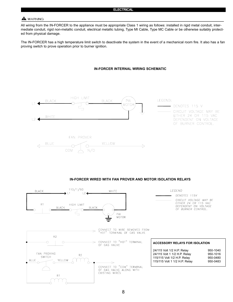 Tjernlund PAI-3,4,5,6,7 Commercial Combustion Air In-Forcer 8504036 Rev A 05/01 User Manual | Page 9 / 16