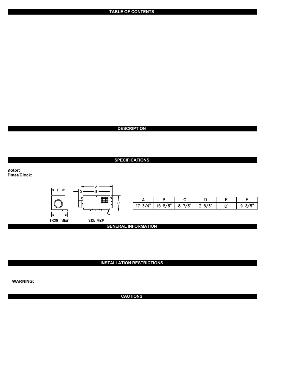 Tjernlund PAI-2T Fresh Air In-Forcer (Discontinued) 8504039 Rev A 06/00 User Manual | Page 2 / 15