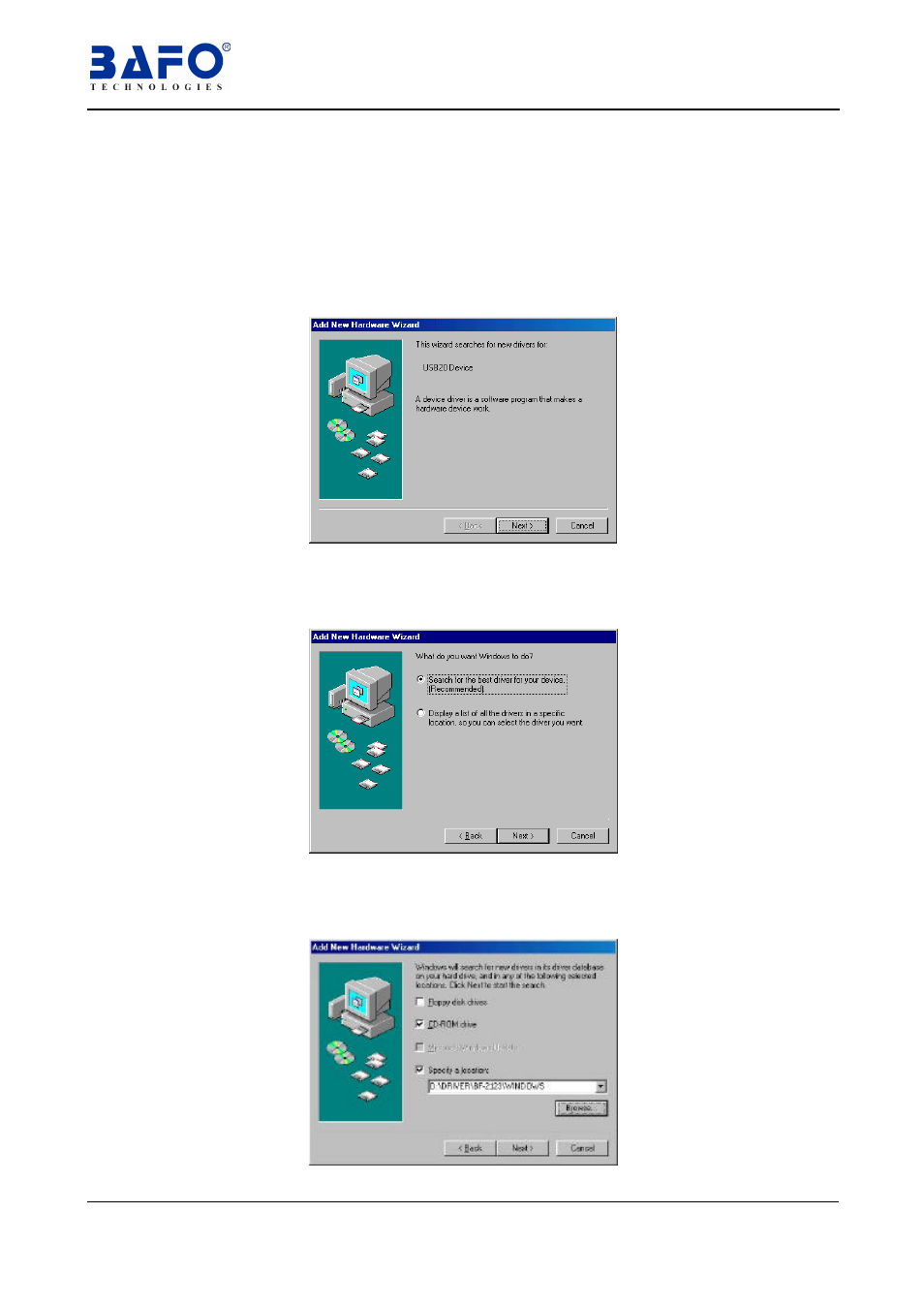 Driver installation | Bafo Technologies USB 2.0 User Manual | Page 5 / 15