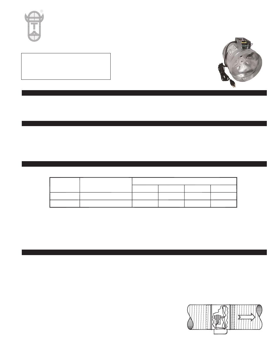 Tjernlund EF-Auto Series Duct Booster Fans 8504157 User Manual | 3 pages