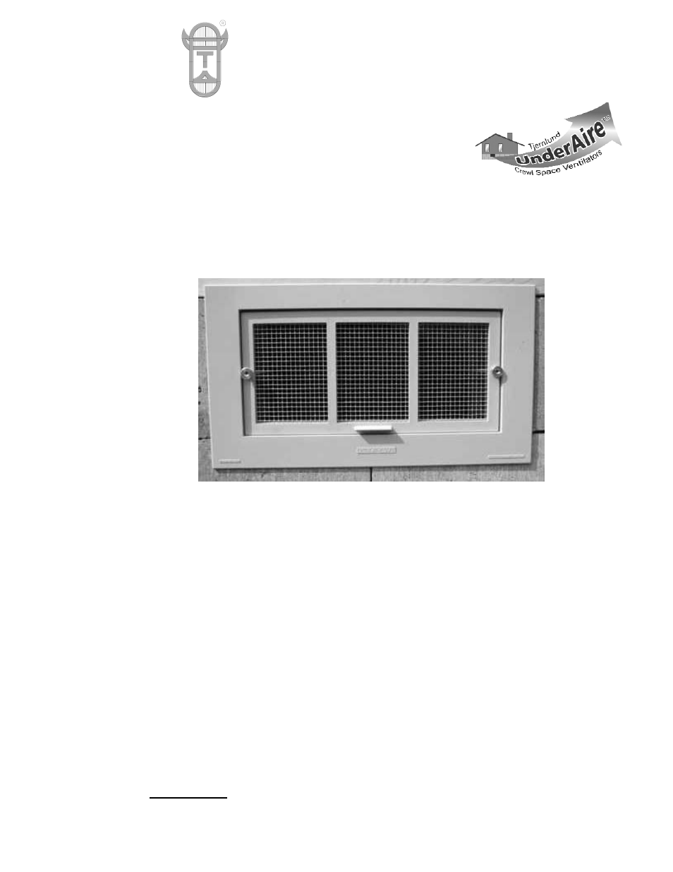 Tjernlund FV1 Crawl Space Vent 8504143 User Manual | 4 pages