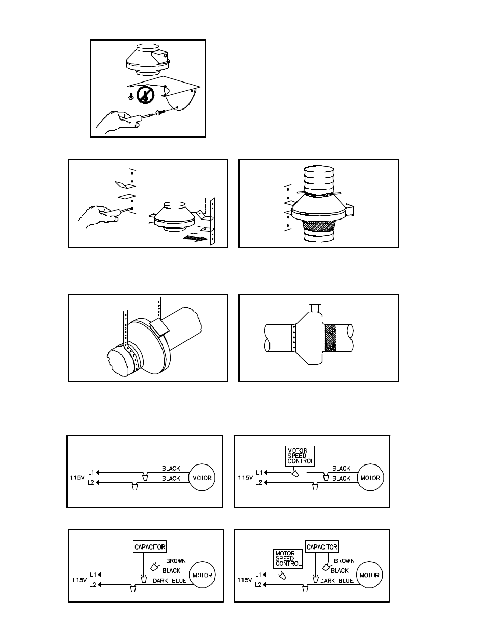 Wiring instructions for m & p series fans, M & p series mounting instructions | Tjernlund P Series High Pressure Duct Boosters 8504064 Rev 05/98 User Manual | Page 2 / 2