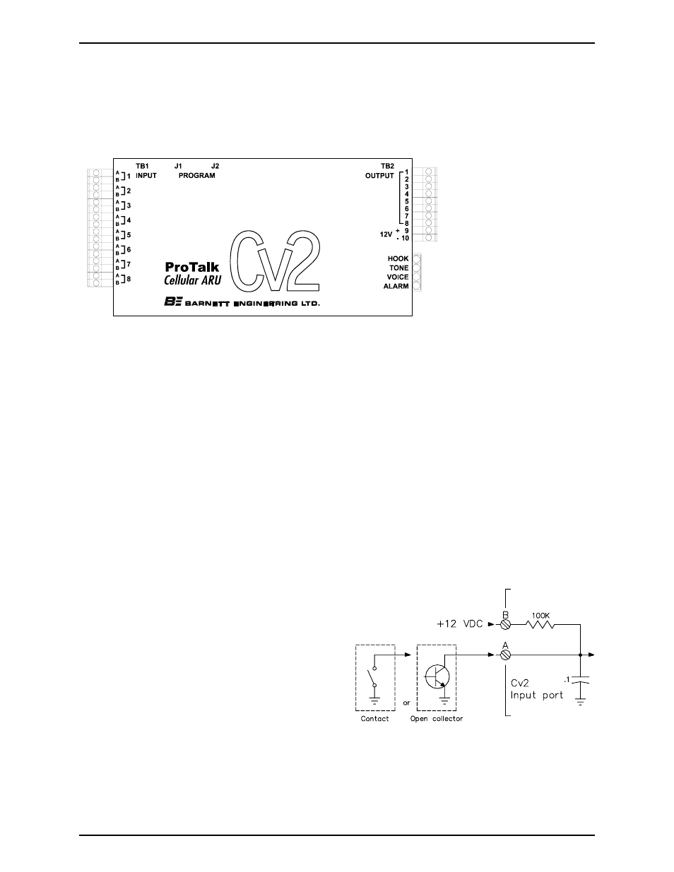 3 input port connections | Barnett Engineering Pro Talk ARU CV2 User Manual | Page 11 / 44