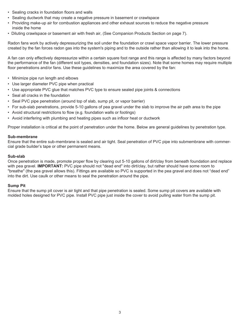 Tjernlund RMS160 Radon Vac 8504183 User Manual | Page 3 / 7
