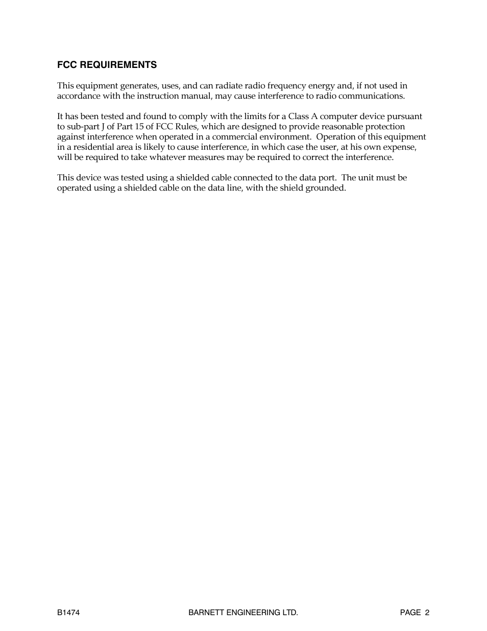 Barnett Engineering B1474 User Manual | Page 3 / 26