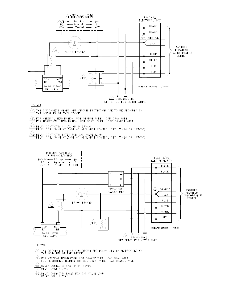 Tjernlund Auto-Draft FSAD & VSAD Series Inducers 8504090 Rev 11/00 User Manual | Page 12 / 20