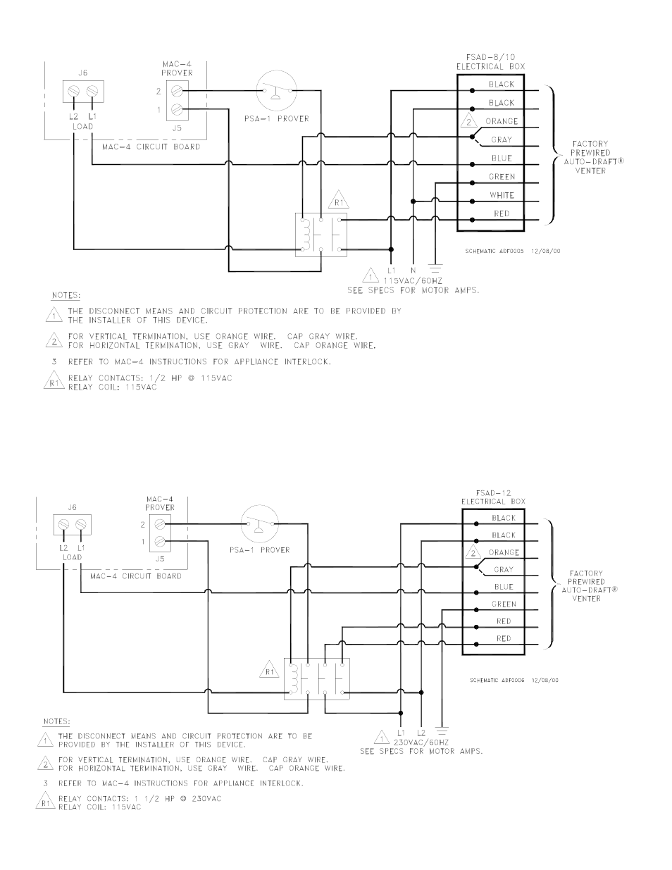 Tjernlund Auto-Draft FSAD & VSAD Series Inducers 8504090 Rev 11/00 User Manual | Page 14 / 20