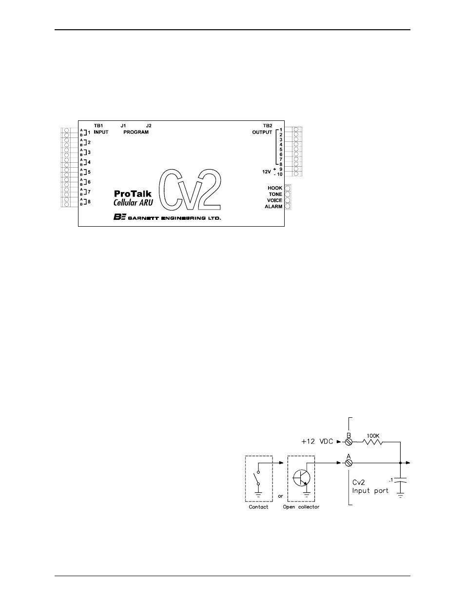 Input port connections, Ground closure | Barnett Engineering PRO TALK CV2 User Manual | Page 18 / 61