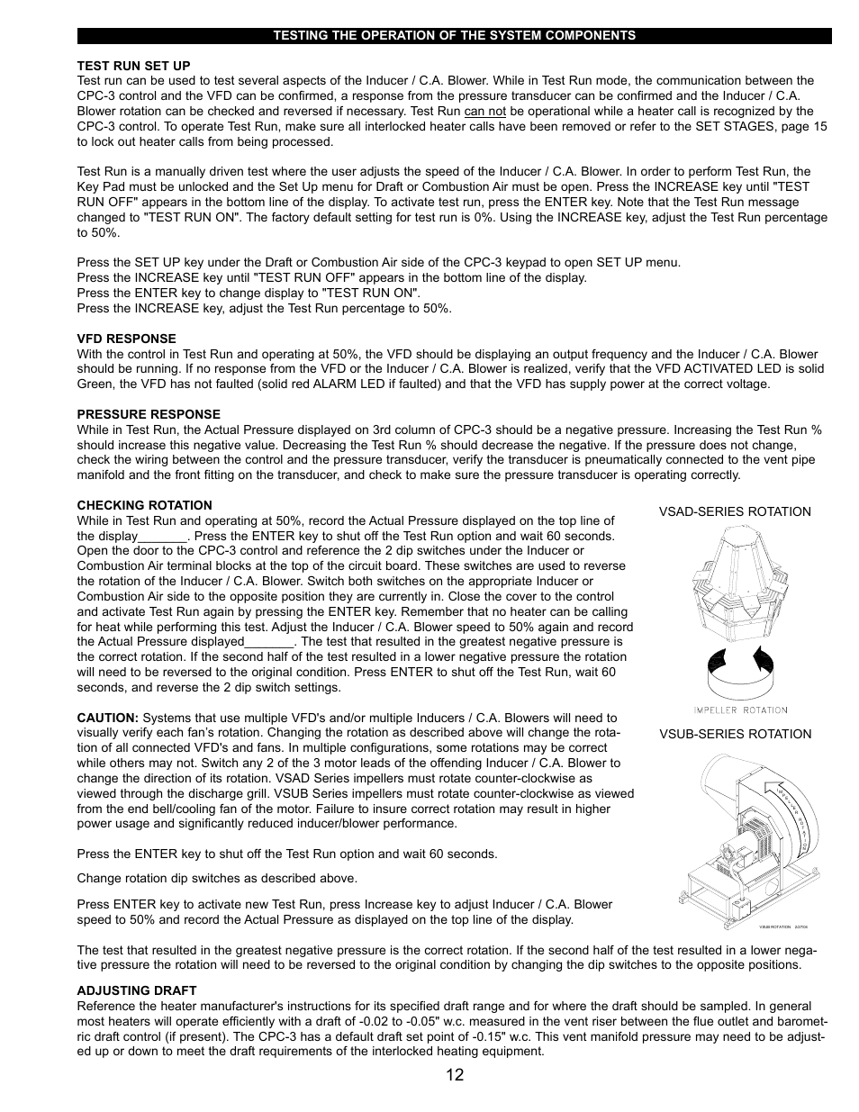 Vsad-series rotation vsub-series rotation | Tjernlund CPC-3 Constant Pressure Controller Startup Manual 8504125 User Manual | Page 13 / 18