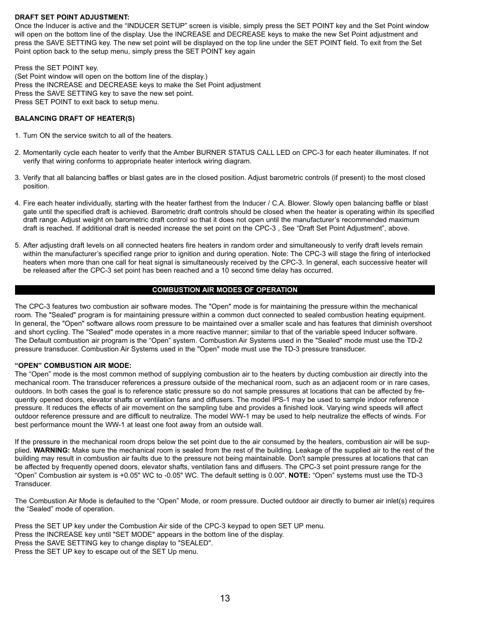 Tjernlund CPC-3 Constant Pressure Controller Startup Manual 8504125 User Manual | Page 14 / 18