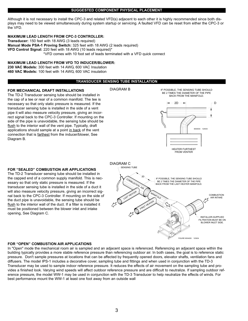 Diagram b diagram c | Tjernlund CPC-3 Constant Pressure Controller Startup Manual 8504125 User Manual | Page 4 / 18